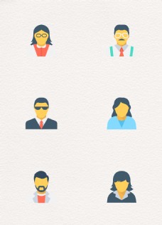 卡通职业人物头像设计矢量图标