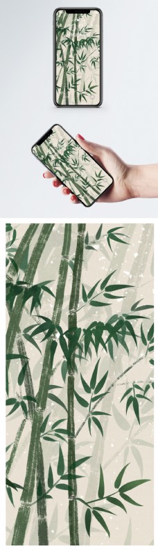 水彩竹子手机壁纸