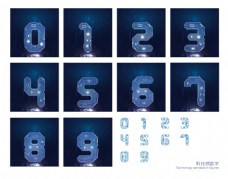 字体设计9简约科技数字设计模板