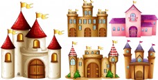 童话城堡美丽的卡通城堡插画