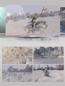 CG动画素模古代战争攻城骑马