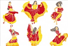 西班牙系列西班牙女人舞蹈系列动作