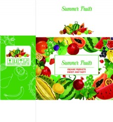 餐饮水果盒子包装平面图