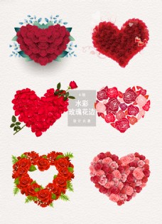 爱心图案爱心玫瑰花装饰图案设素材