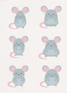 黄色背景灰色大耳朵设计老鼠