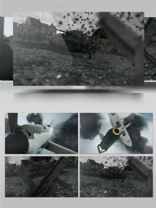 视频模板世界大战历史纪录片制作飞机坦克步兵战斗