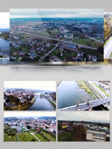 城市风光2k立陶宛考纳斯城市景观航拍风光展示
