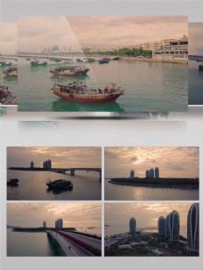 人文景观魅力中国滨海城市景观三亚人文风光航拍摄影