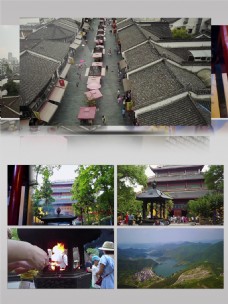 2k大美中国杭州河坊街古镇景观航拍摄影