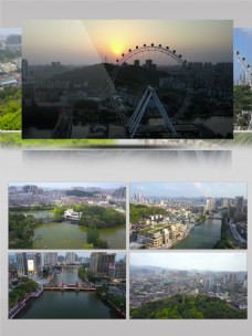 中国美景2k大美中国航拍中山石岐城市景观日夜风光