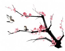 春季桃花图案喜鹊元素