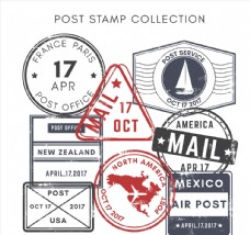 8款复古邮戳设计矢量素材
