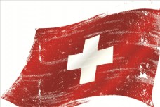 矢量手绘瑞士国旗
