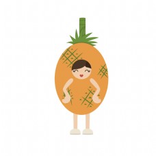 卡通菠萝菠萝宝宝矢量素材