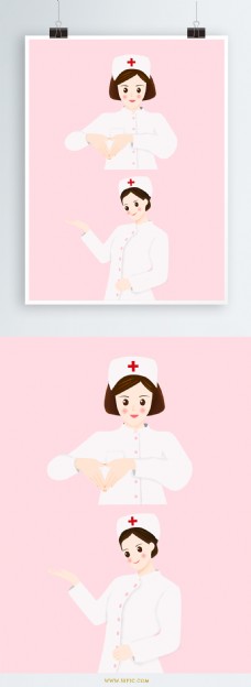 原创人物护士插画设计元素