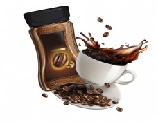 咖啡杯咖啡热饮咖啡豆宣传矢量元素