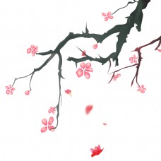 春季粉色桃花元素