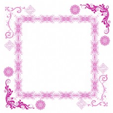 婚庆紫色花纹花边边框装饰