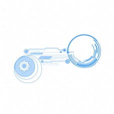 科技创意创意蓝色圆形图案科技元素