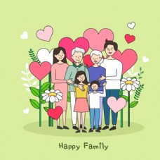 卡通幸福家庭