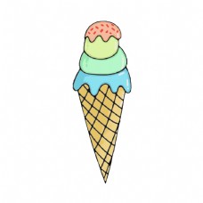 夏日冰淇淋手绘卡通装饰