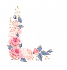 手绘时尚粉色花朵装饰素材
