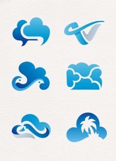 蓝色云朵设计卡通图案