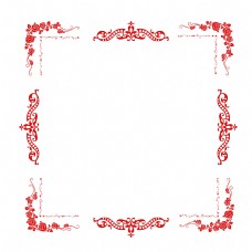 红色喜庆创意方形边框元素