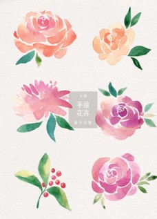 挂画唯美水彩玫瑰花卉
