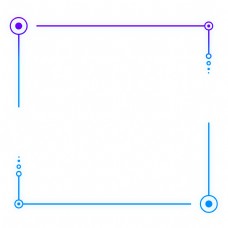 蓝紫渐变色科技感外发光几何方形圆形边框