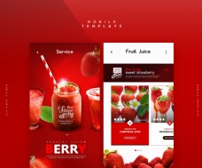 夏日红色美味草莓汁网页素材