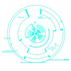 创意图形创意蓝色圆形图案科技元素