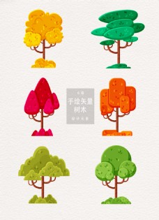 绿树矢量创意抽象树木