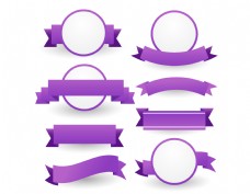 手绘紫色圆形边框元素