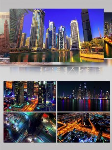 城市景观4k现代科技智慧城市迪拜景观延时摄影