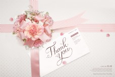 温馨粉色蝴蝶结父亲节花束礼物贺卡海报背景
