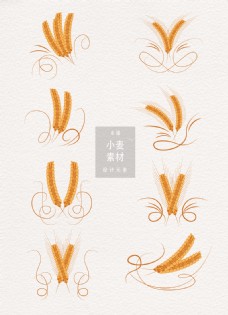 二十四节气创意小麦装饰图案