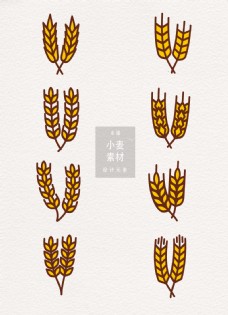 传统节气手绘小麦图案