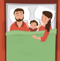 幸福家庭家庭幸福睡觉ai矢量素材下载