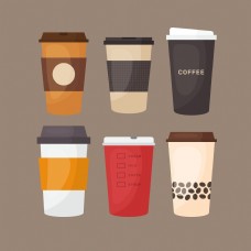 6款纸质咖啡杯元素设计
