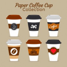 茶6款纸质图案咖啡杯元素设计
