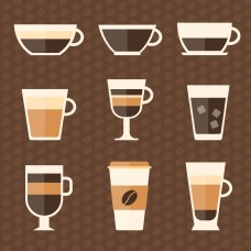 咖啡杯9款精美手绘杯子插画元素