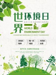 树木世界环境日环保宣传海报
