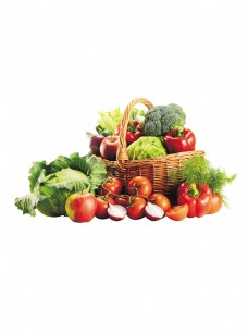 篮子里的蔬菜水果大拼盘元素