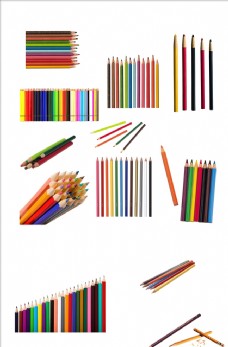 彩笔免抠彩色铅笔png素材