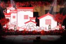 红色中式婚礼工装图