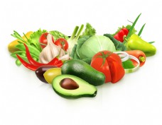绿色蔬菜卡通彩色水果蔬菜元素