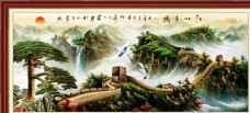 水墨中国风长城风景画