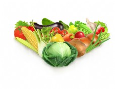 蔬菜水果彩色新鲜水果蔬菜元素