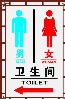 男女卫生间指示牌